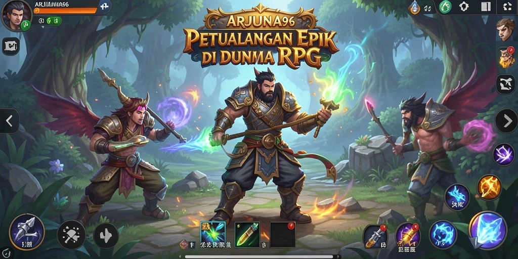 Tampilan gameplay ARJUNA96 yang epik dan mendebarkan.