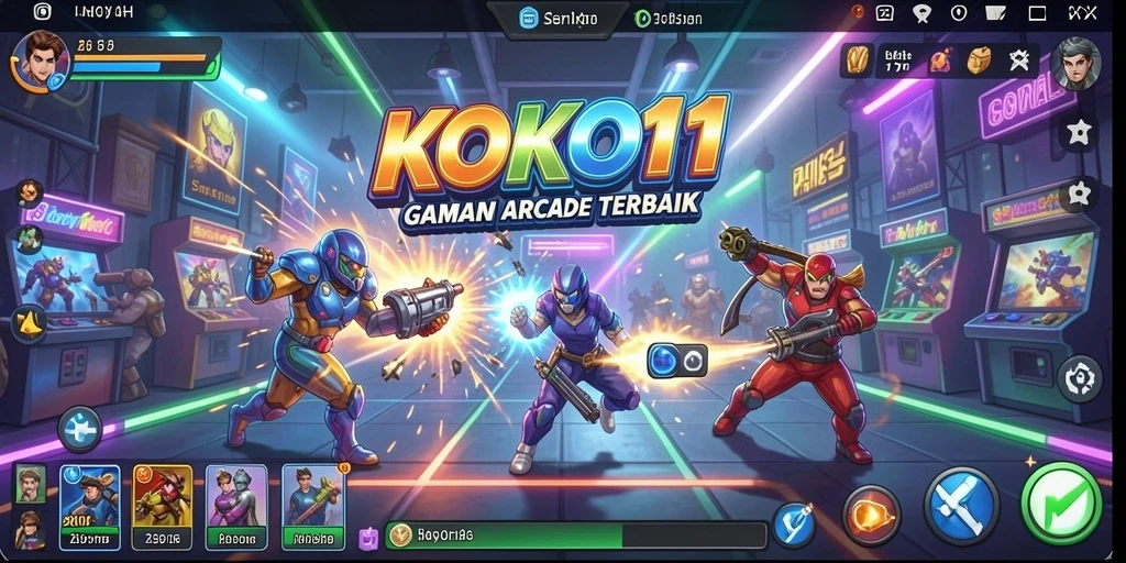 Screenshot utama KOKO11 menampilkan gameplay arcade yang seru.