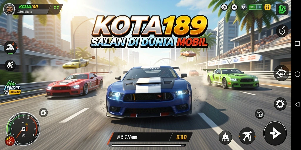 Gameplay balap seru dengan mobil dan trek yang menakjubkan.